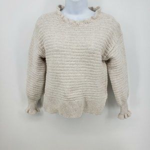 Madewell Ivory Thick Knit Cropped Sweater